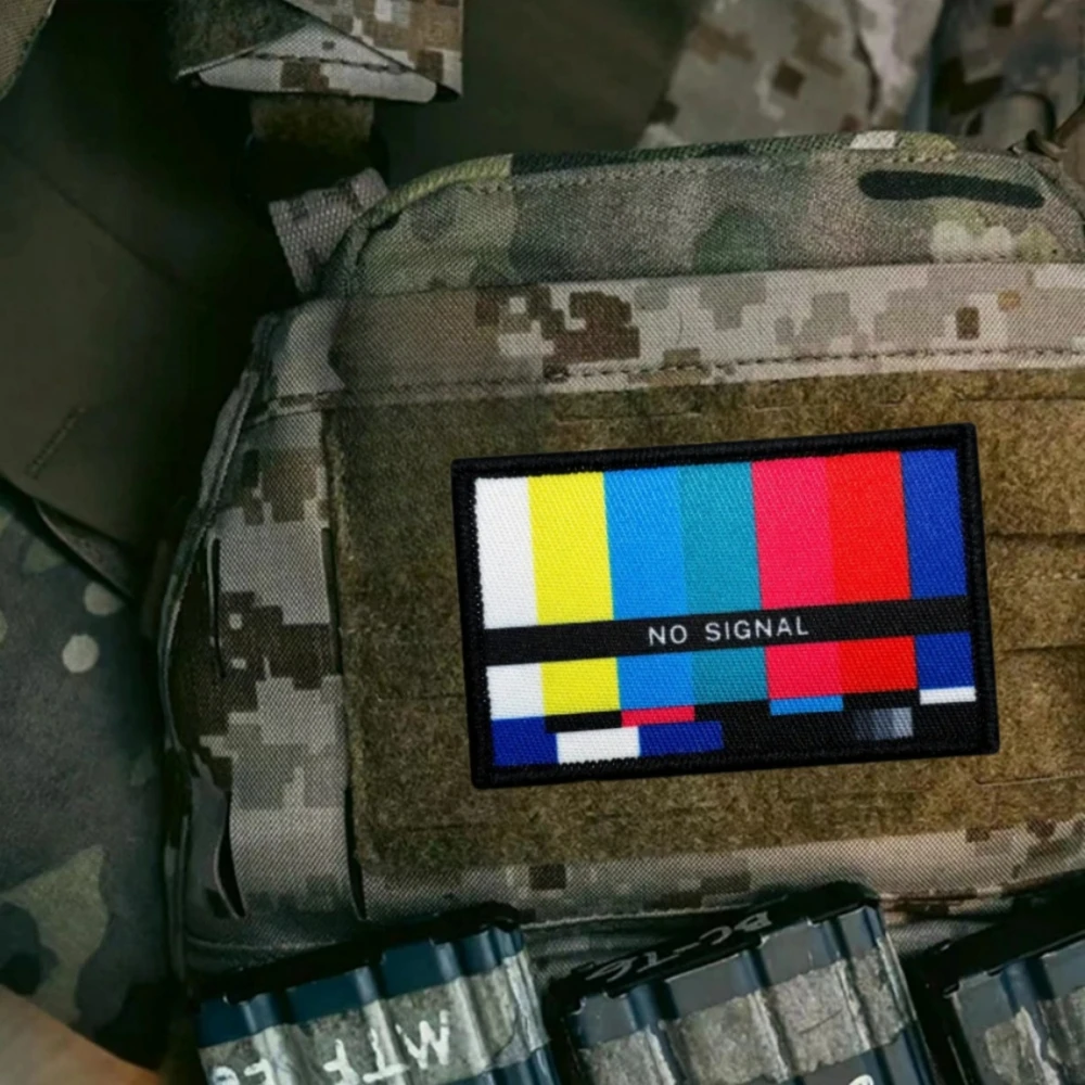 Insignia de moral sin señal de finales de la noche, parche militar de TV, táctica pegatina de mochila, Impresión de parches de gancho y bucle, 404 - imagen 3