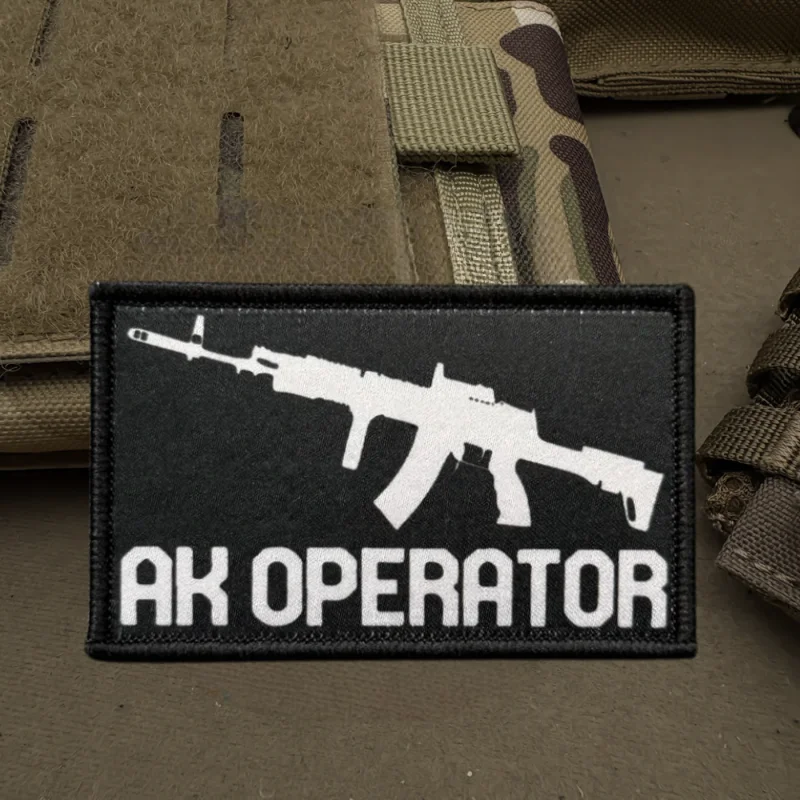 Parche de impresión de operador AK 47, chaleco táctico, gancho y bucle, sombrero, insignia de moral, mochila, pegatinas decorativas, parches para brazalete para ropa - imagen 4