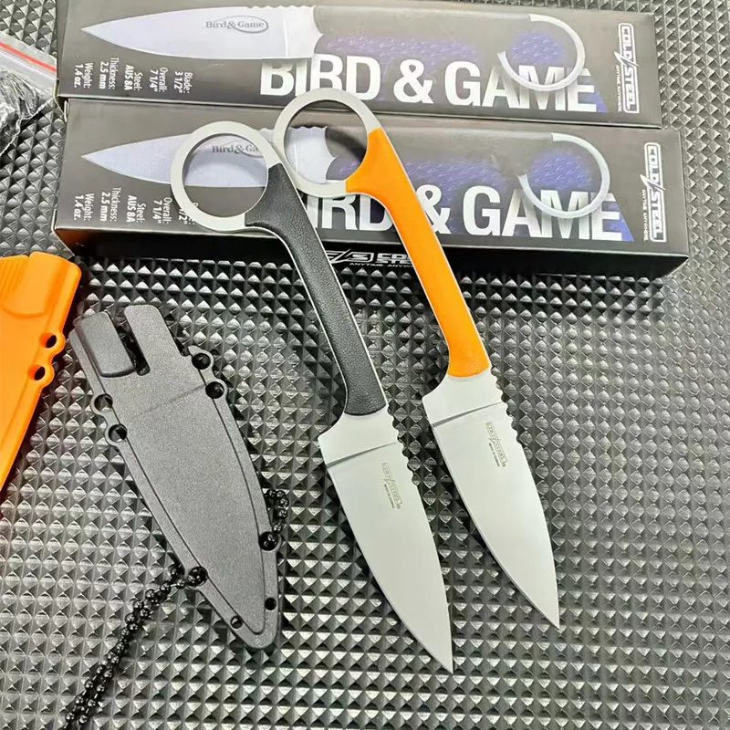 Cuchillo recto de acero frío para exteriores, cuchillo de campo de supervivencia de una pieza con funda K, cuchillo pequeño portátil, cuchillo de fruta afilado - imagen 2