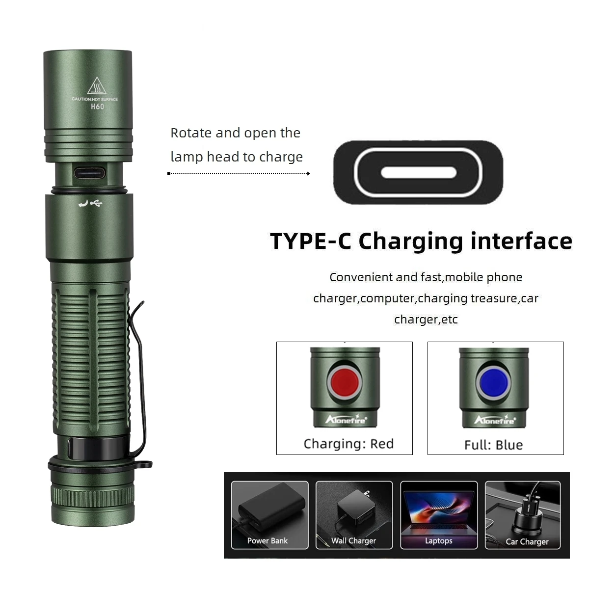 Linternas Led de alta potencia, linterna táctica de 1800 lúmenes, 1800LM, carga USB, para exteriores, senderismo, Camping, pesca, linterna de emergencia - imagen 5