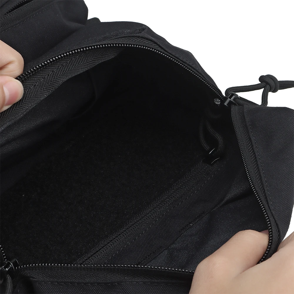 Bolsa doble táctica con Panel trasero, bolsillo GP con cremallera, bucle de enrutamiento, almacenamiento de engranajes Airsoft para FCPC V5, portador de placa, chaleco de caza - imagen 5