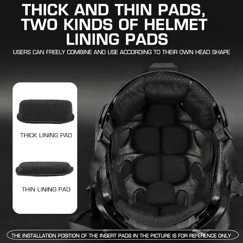 Kit de acolchado interior para casco táctico, almohadilla protectora de espuma viscoelástica, almohadillas de revestimiento para casco de corte súper alto FAST SF - imagen 3