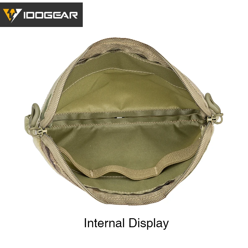 IDOGEAR-bolsa táctica doble de nailon con gancho y bucle, inserto de canguro, Compatible con actividades al aire libre, solapa doble, uso General, tamaño completo 3597 - imagen 3
