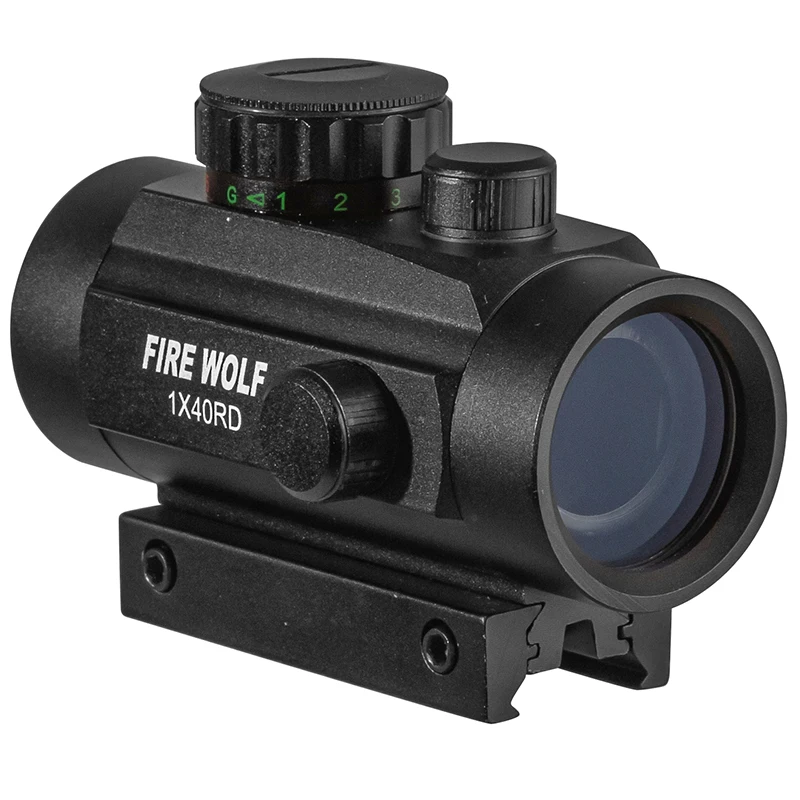 FIRE WOLF-mira telescópica holográfica táctica para caza, mira óptica de puntos rojos y verdes, mira telescópica ajustable para Rifle, 1x40 - imagen 5