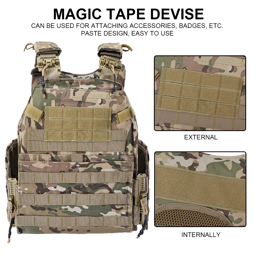 Chaleco táctico de caza K19, portador de placa 3,0, sistema de liberación rápida, faja de ajuste rápido, equipo militar Airsoft de varios tamaños - imagen 5