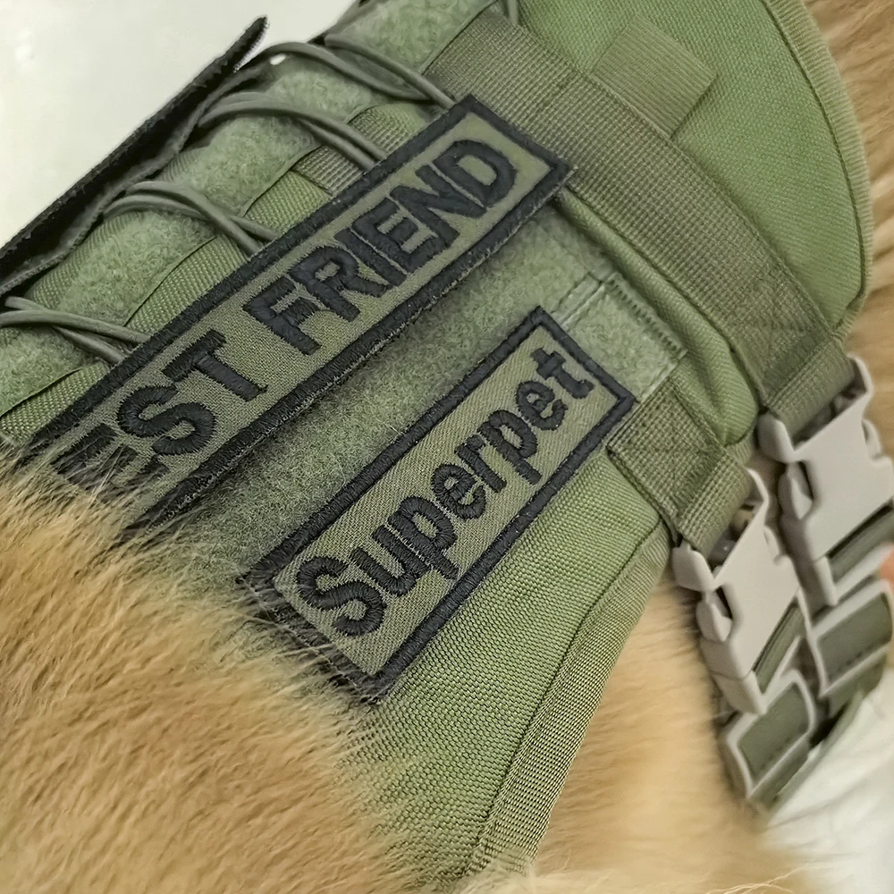 Parche bordado de servicio para mascotas, insignias de seguridad para entrenamiento, terapia, parches de apoyo emocional para perros, chaleco de arnés para mascotas - imagen 5