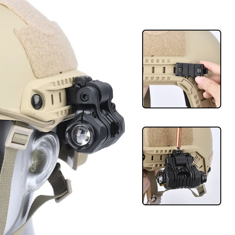 WADSN-Lámpara estroboscópica para casco táctico, luz de explorador colgante AIrsoft momentánea, compatible con casco rápido, linterna LED de caza con riel de 20mm - imagen 4