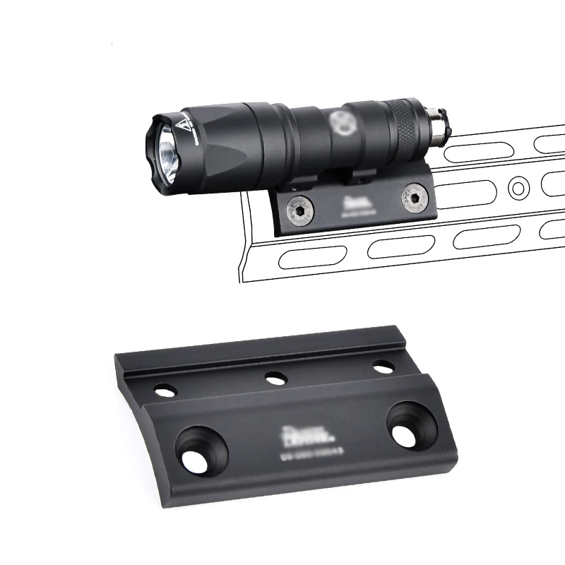 Soporte de montaje compensado para linterna de Metal WADSN, Base de riel 416SMR para linterna serie M300 M600, accesorio para pistola Airsoft - imagen 4