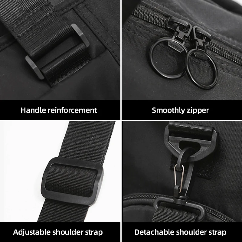 Bolsa de lona deportiva para gimnasio, bolsa de Yoga seca y húmeda con paquete de zapatos para acampar al aire libre, senderismo, escalada, equipaje grande, bolsa portátil - imagen 5