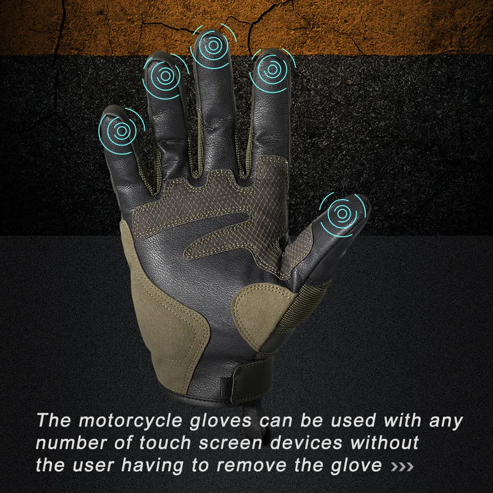 Guantes tácticos de motocicleta para hombre y mujer, manoplas de goma antideslizantes a prueba de golpes para pantalla táctil, protección para caza y tiro - imagen 4