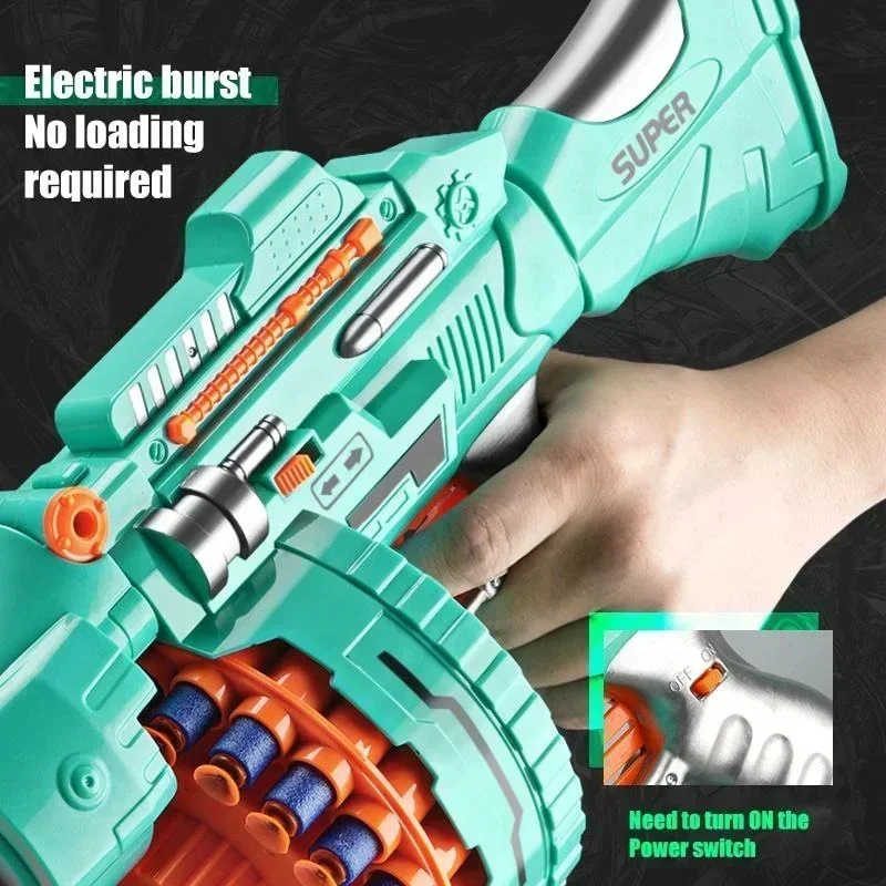 Pistola Nerf eléctrica Gatling con disparo continuo y ventosas - imagen 3