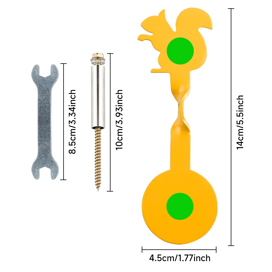 Esquilo bidireccional amarillo de 3MM de espesor, objetivo giratorio de acero inoxidable, tirachinas para exteriores, pistola de aire BB, práctica de puntería - imagen 2