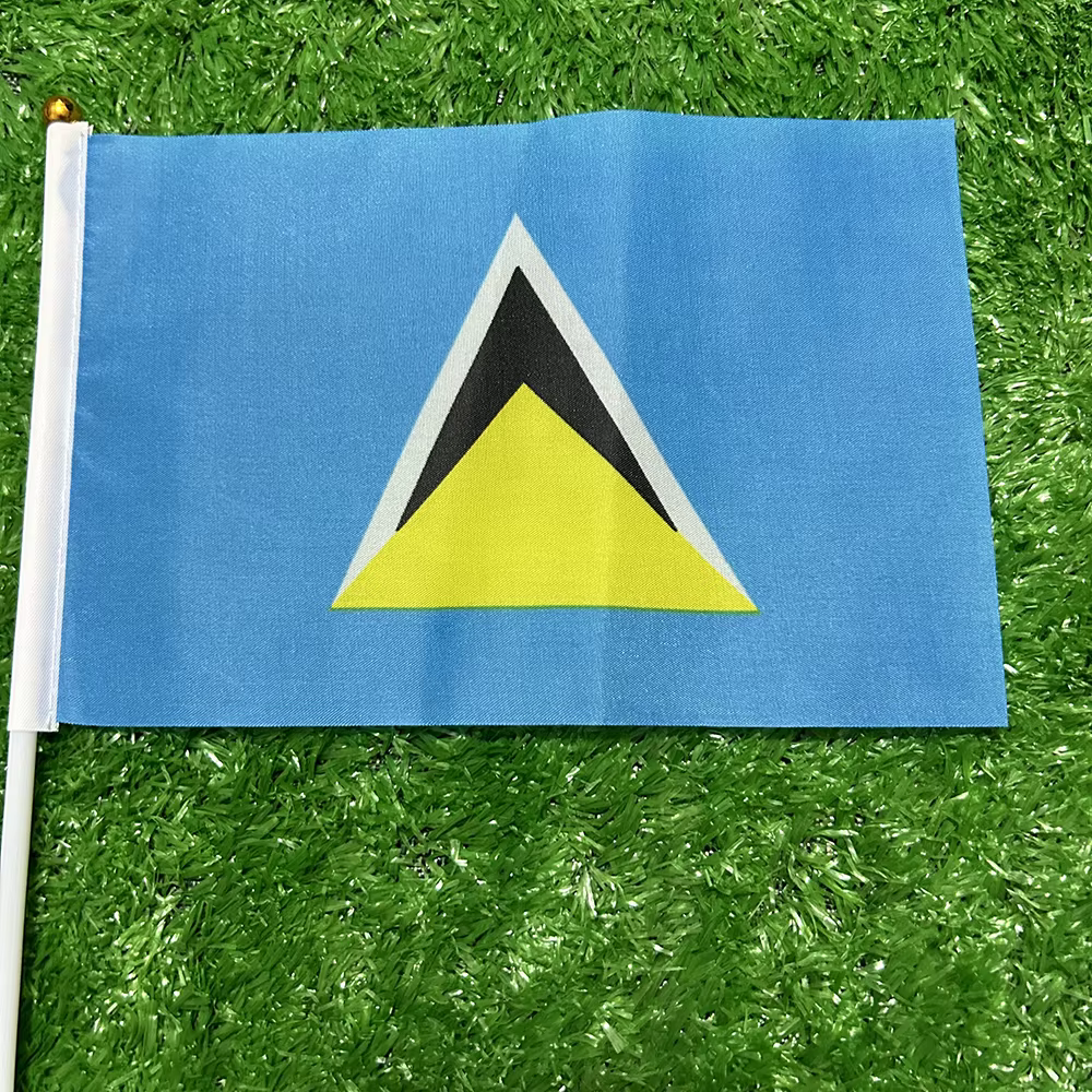 Bandera Santa Lucía de mano con asta – Eventos deportivos y decoración - imagen 4