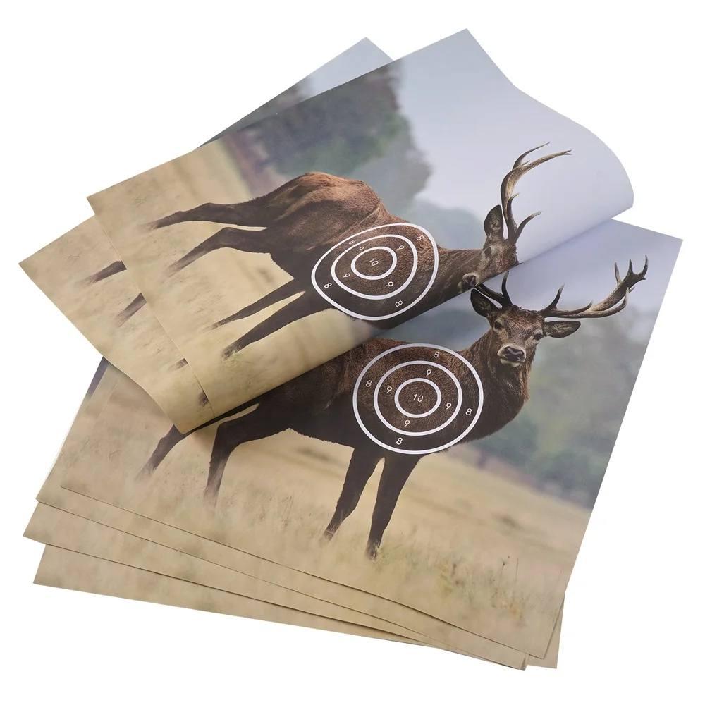 5/10 Uds 40*40cm tiro con arco papel de destino patrón de alce de alta calidad papel de destino accesorios de práctica de tiro al aire libre - imagen 5