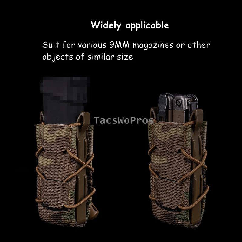 Bolsas tácticas Molle Mag de 9mm, bolsas individuales y dobles para revistas, accesorios de caza y tiro, bolsa de herramientas para linterna de cintura - imagen 5