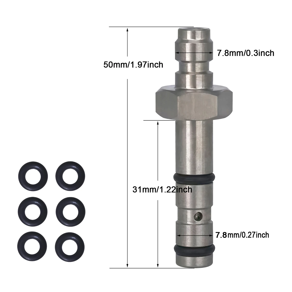 Válvula adaptadora de carga rápida con sonda de llenado inox - imagen 3