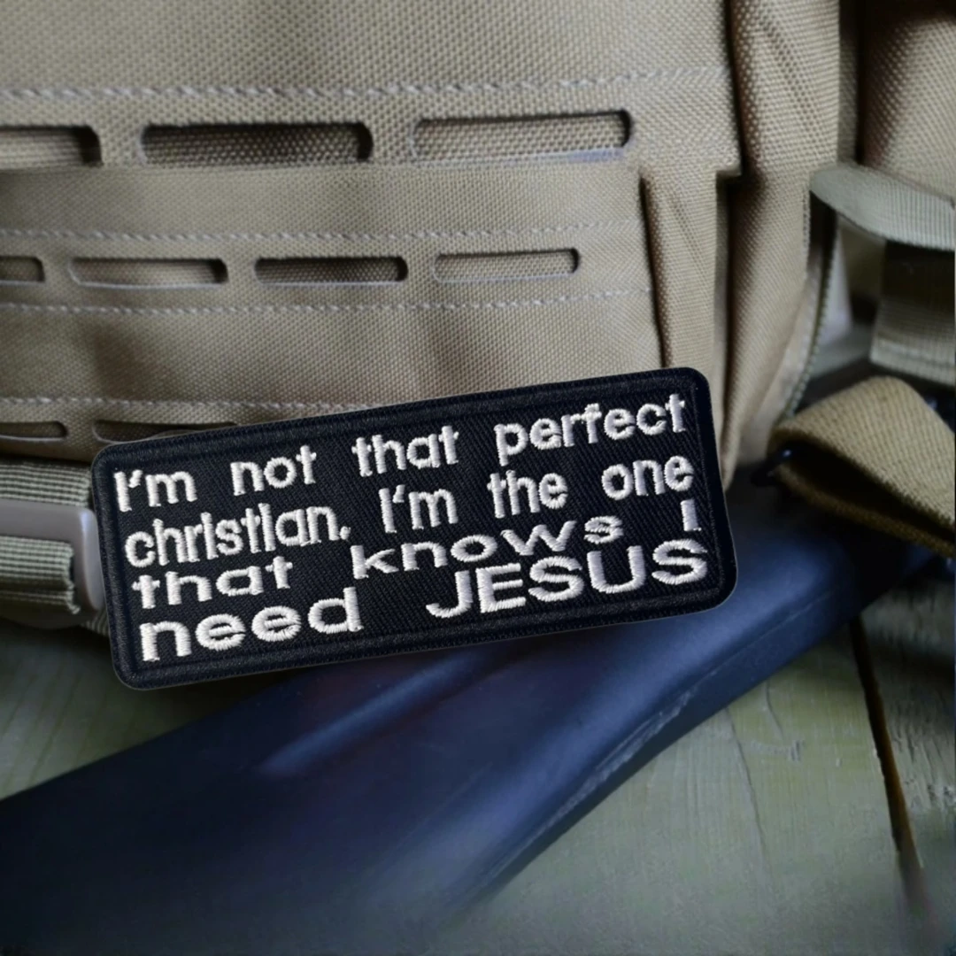 Parche de versículo de la Biblia, insignia de moral táctica, amor, Dios, fe, I Need JESUS, parches de gancho y bucle bordados, mochila, pegatina militar