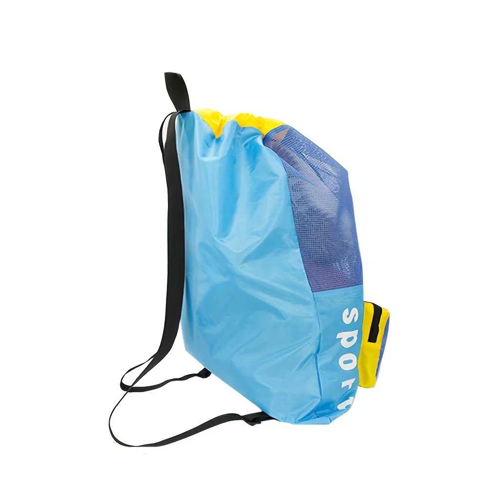 Mochila con cordón de malla de gran capacidad para Fitness, bolsa de Material de malla de diseño vibrante, mochila de viaje para nadar, baloncesto y playa - imagen 4