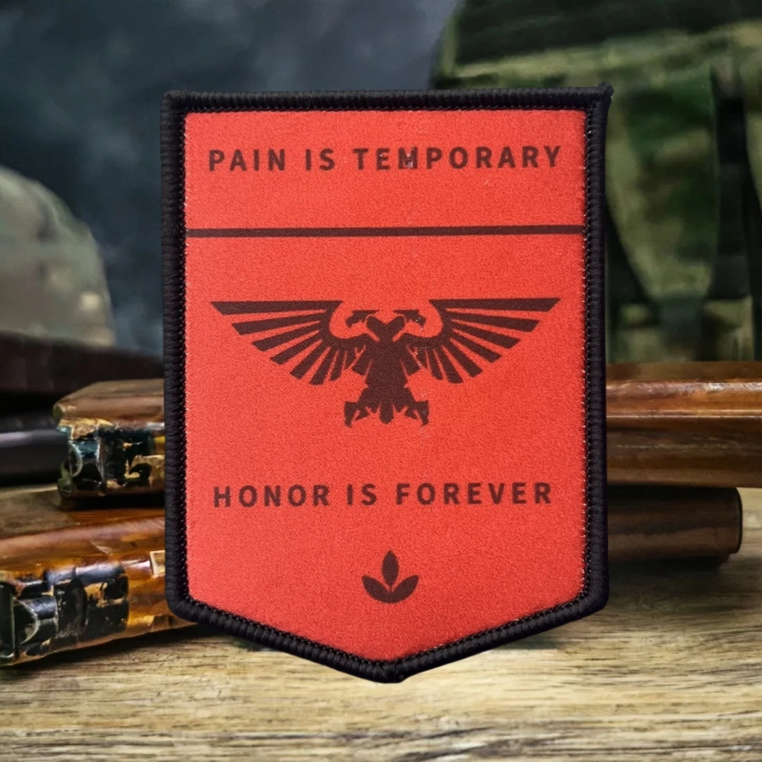 El dolor es temporal, el honor es el parche del ejército eterno, insignia de moral táctica, parches de gancho impresos para ropa, pegatina para casco militar - imagen 2