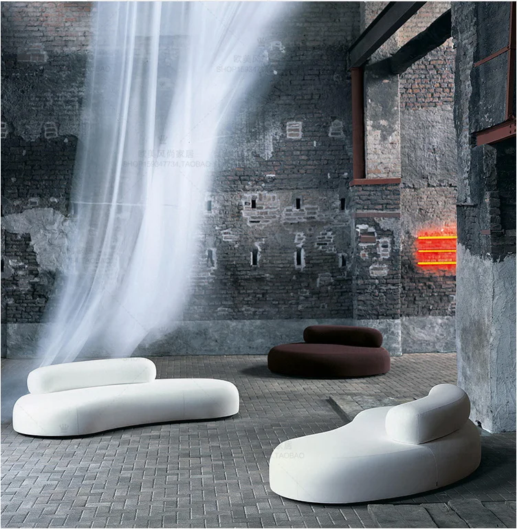 Sofá de tela ligero de lujo para sala de estar, pequeño apartamento, sofá de arco, muebles de diseño nórdico, combinación de sofá - imagen 5