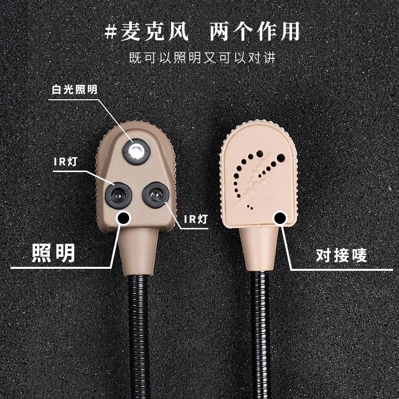WADSN-auriculares militares de tiro Bowman III, cascos tácticos con micrófono brillante para caza, protección auditiva - imagen 2