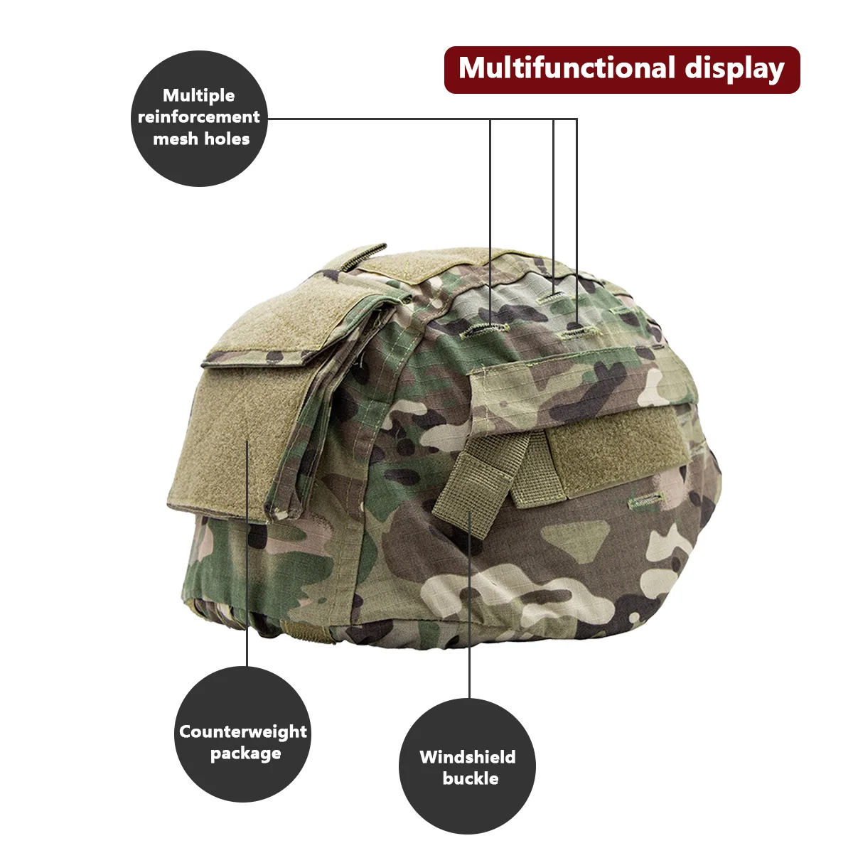 Cubierta de camuflaje para casco táctico MICH 2000, accesorios resistentes a los arañazos para casco Airsoft Paintball - imagen 2