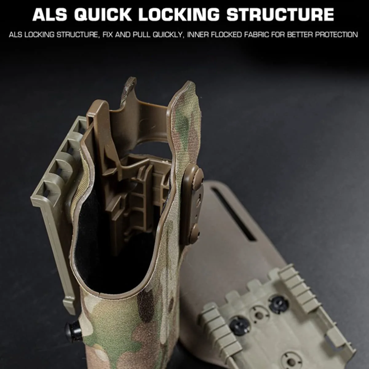 Funda táctica Airsoft para lámpara G17 + X300, con adaptador de montaje rápido, funda para diestros de combate de asalto para Glock 17/19 - imagen 4