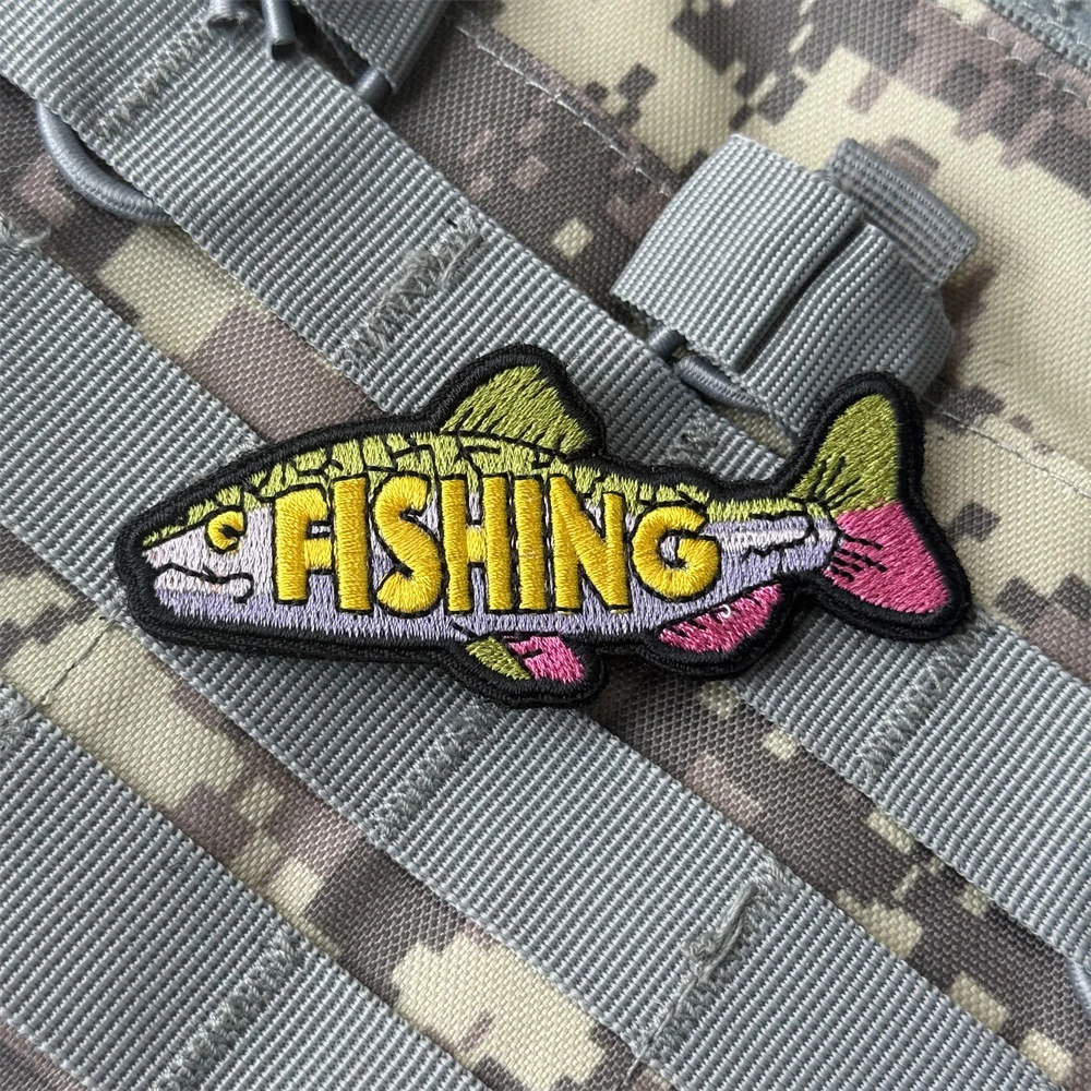 Parche táctico bordado pesca con velcro para brazalete mochila - imagen 4