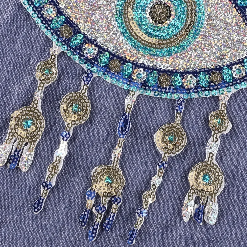 Parches bordados de lentejuelas de ojos grandes, parches para planchar para ropa, Chaquetas, Camisetas, apliques decorativos, accesorios de costura DIY - imagen 4