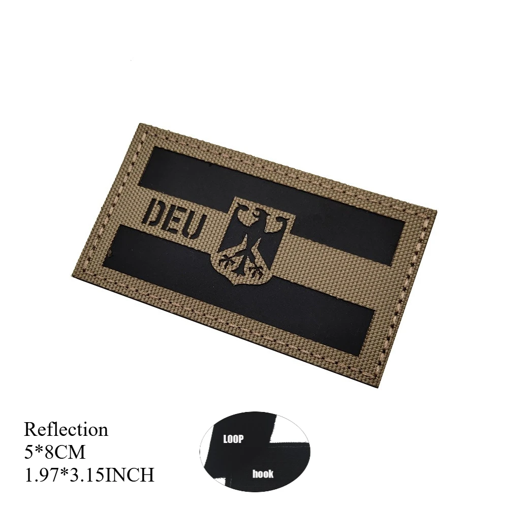 Alemania, Francia, Noruega, Grecia, Polonia, España, Italia, Suecia, Dinamarca, Caqui IR pegatina mágica reflectante bandera insignia parche militar - imagen 5