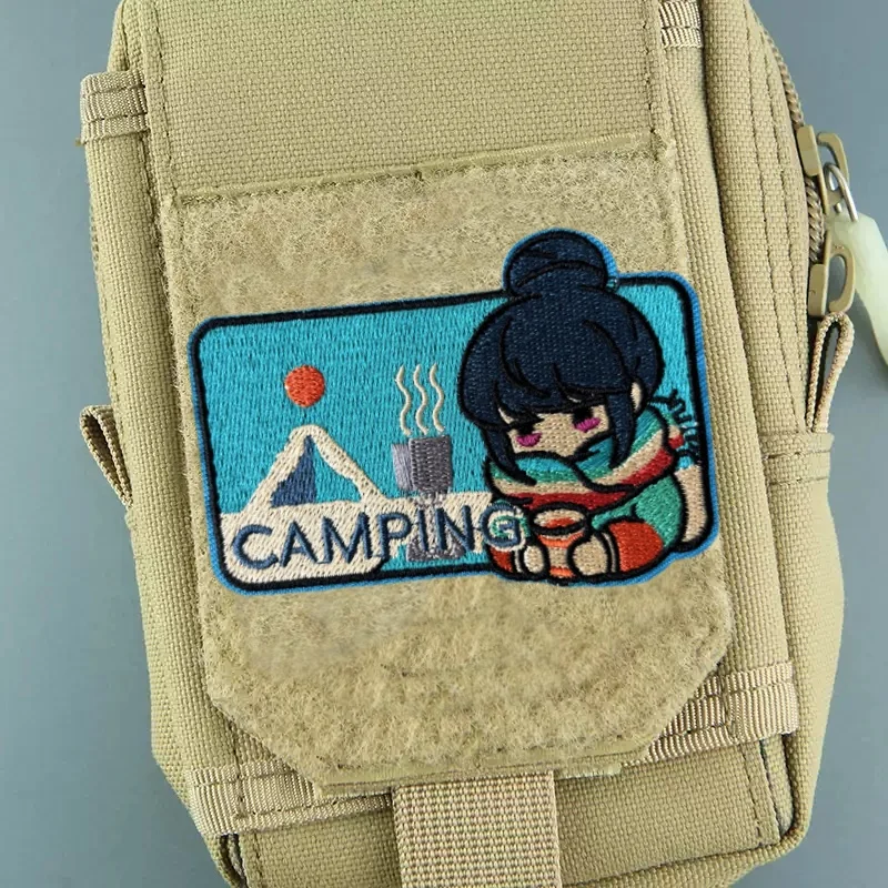 Parche bordado de Chica de Anime, insignia de moral táctica, parches militares con gancho y bucle, pegatina para mochila, brazalete de ropa - imagen 5
