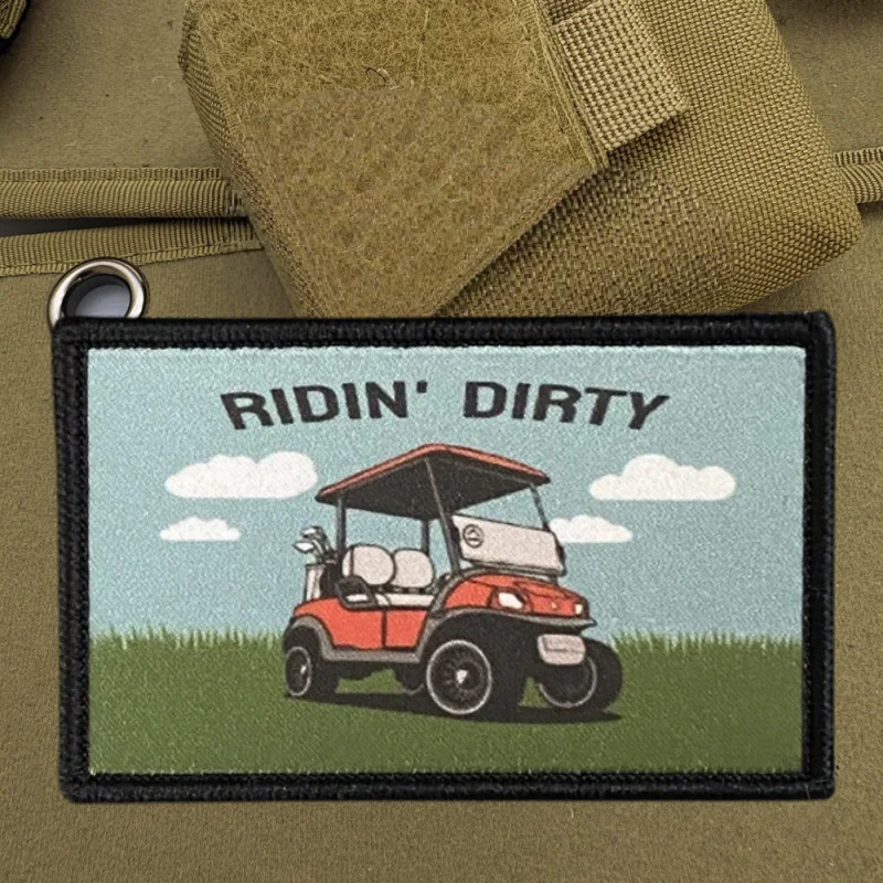 Parche de impresión RIDIN' DIRTY, chaleco táctico, sombreros con gancho y bucle, insignia de moral, mochila, pegatinas decorativas, parches para brazalete para ropa - imagen 2