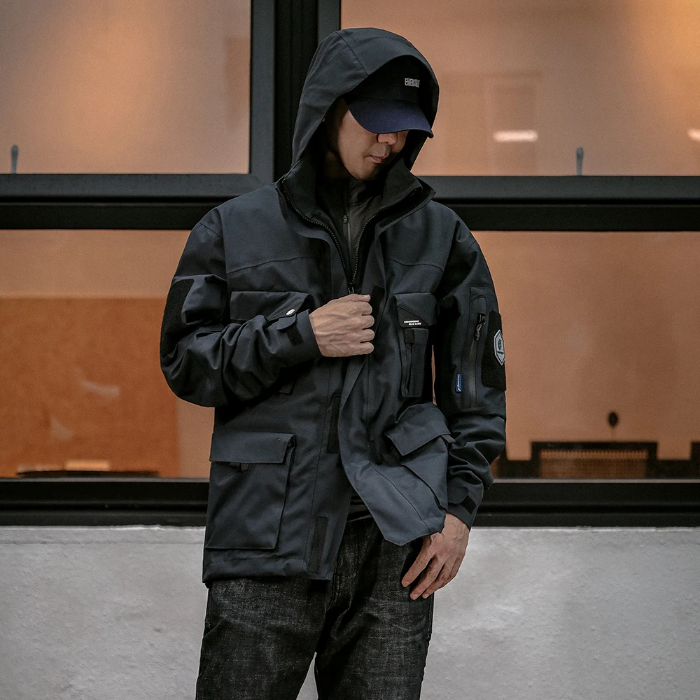 Emersongear Etiqueta Azul Función “Dimorphic Egret” Abrigo de viento Chaqueta impermeable Ergonómica Camping Senderismo Deportes Caza Azul - imagen 3