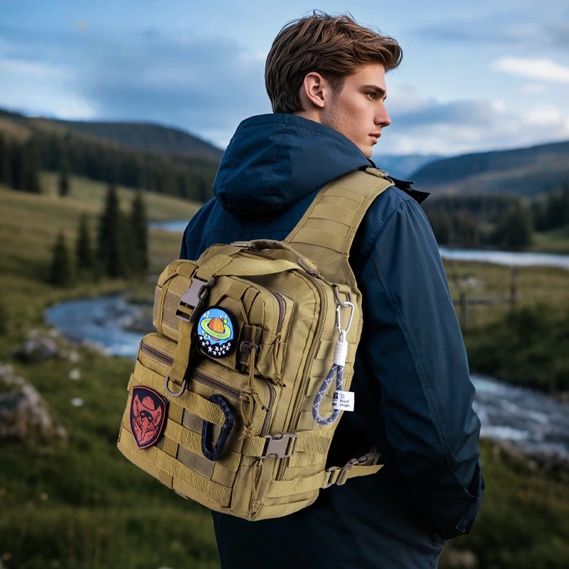 Bolso táctico impermeable bandolera de pecho grande multifuncional