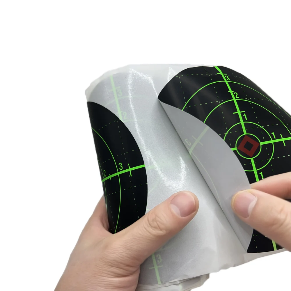 6 "100 uds/rollo de objetivos fluorescentes verdes salpicaduras pegatinas de objetivo objetivo autoadhesivo para pistola BB pistola de pellets Rifle Airsoft - imagen 5