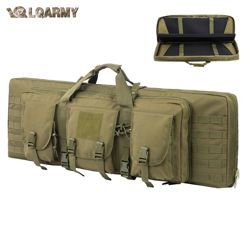 LQARMY 81 97 106 122cm bolsa táctica para pistola doble funda para Rifle Molle bolsa para Rifle Sniper Airsoft funda para pistola mochila funda para pistola de caza - imagen 2