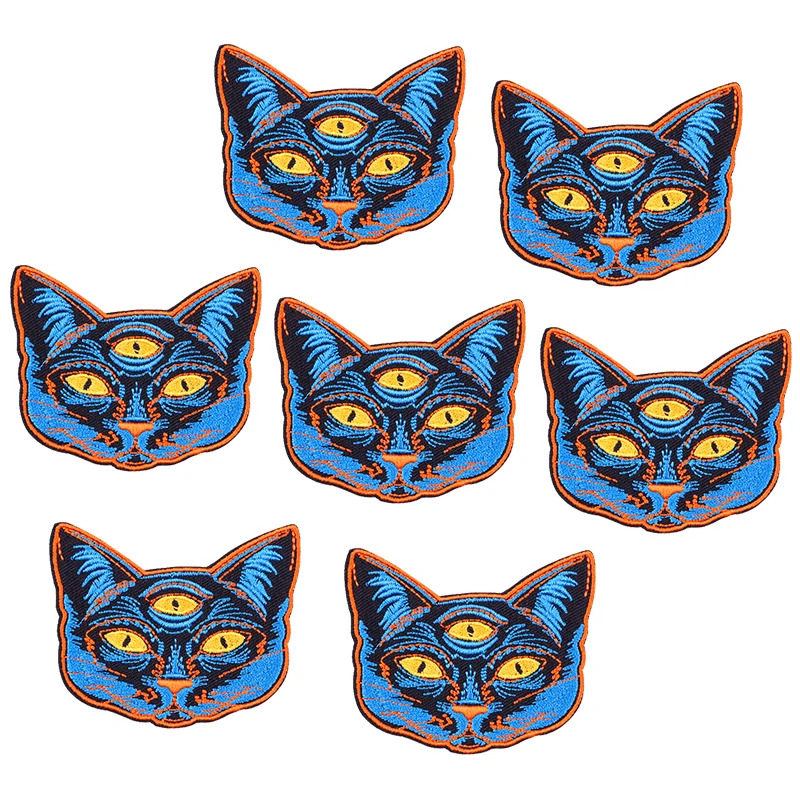 Parche termoadhesivo de calavera para planchar en ropa, parches fusibles bordados Punk, pegatinas de ropa DIY, 10 piezas, venta al por mayor - imagen 4