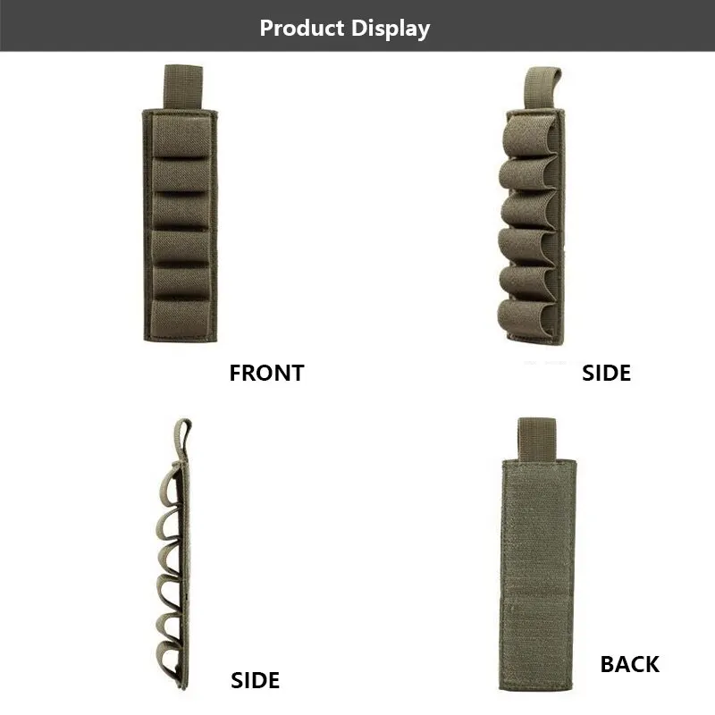 Bolsas de balas de nailon, pegatinas tácticas de 6 conchas para exteriores, con respaldo de gancho y bucle, tarjeta de transporte MOLLE, bolsa Simple negra - imagen 3