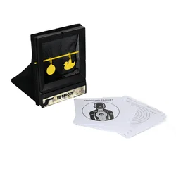 Caja de objetivo de tiro multifuncional con objetivo de Metal amarillo, red receptora de munición para bola de Gel, BBs y dardos blandos Airsoft AQB211