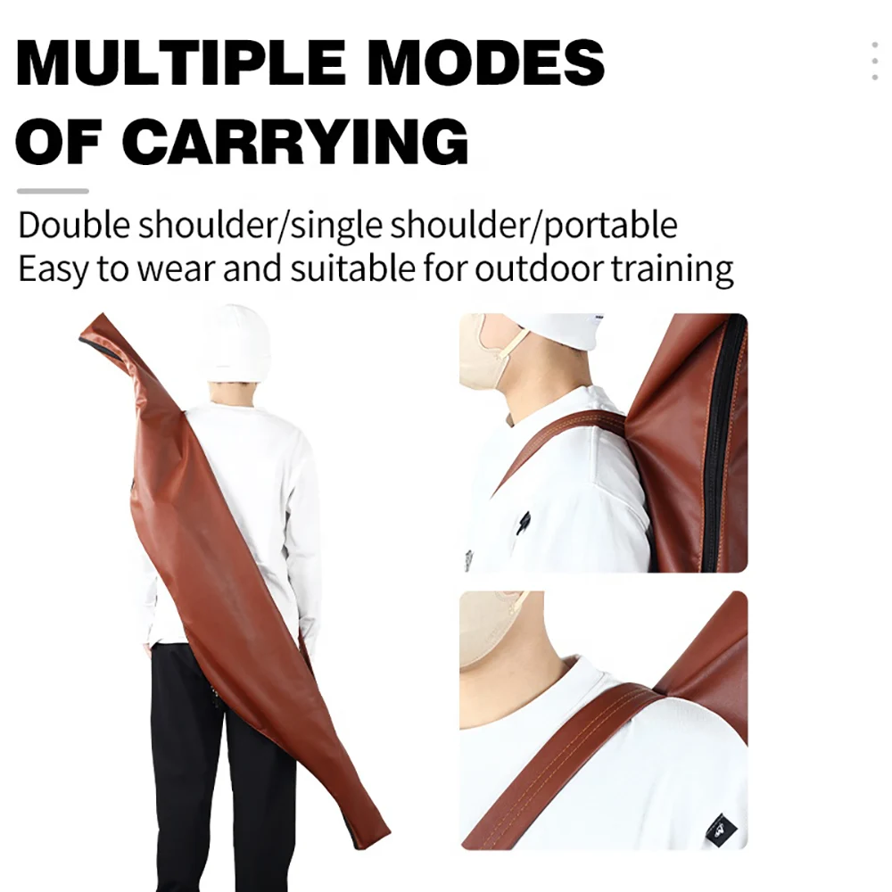Bolsa de arco tradicional de 60 pulgadas, funda para arco largo de caballo, caza al aire libre, entrenamiento de tiro, Protector de cuero, bolsa de transporte para tiro con arco, accesorios - imagen 3
