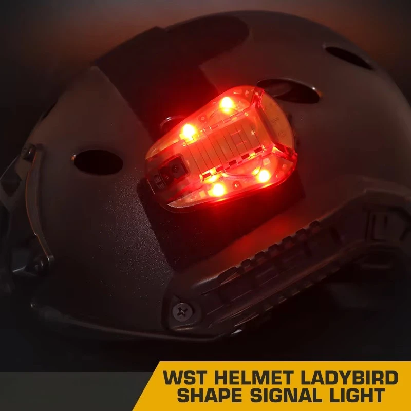 Lámpara táctica para casco, luz LED de señal de supervivencia, cinta mágica tipo mariquita, luz para casco, impermeable, equipo de caza y acampada al aire libre - imagen 2