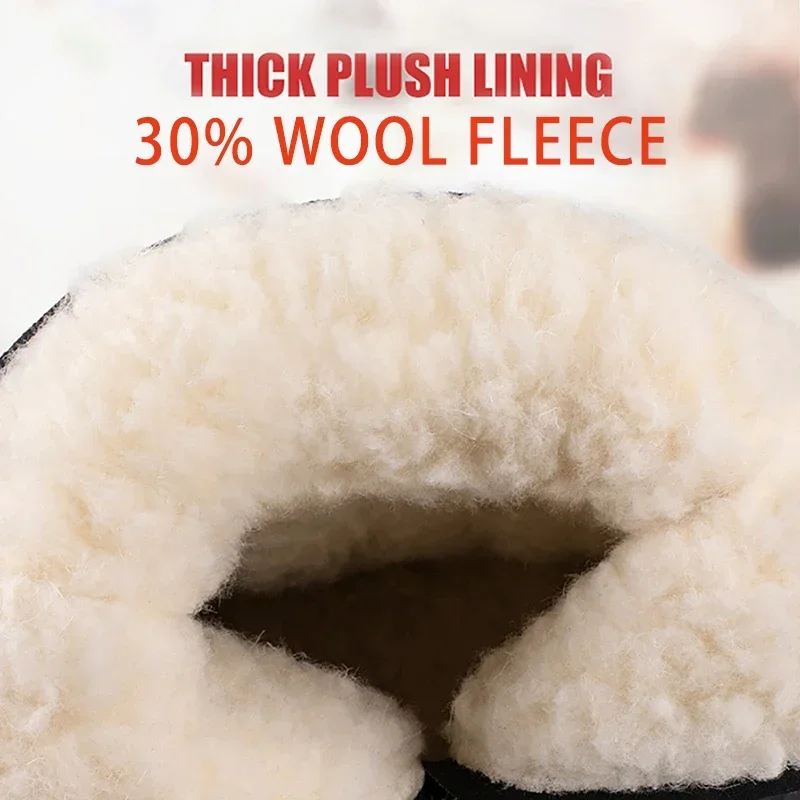 Botas de nieve altas de invierno para hombre, zapatos de mujer, forro polar de lana, impermeables, antideslizantes, botas de invierno de piel gruesa y cálida-40 grados, talla 36-45 - imagen 4