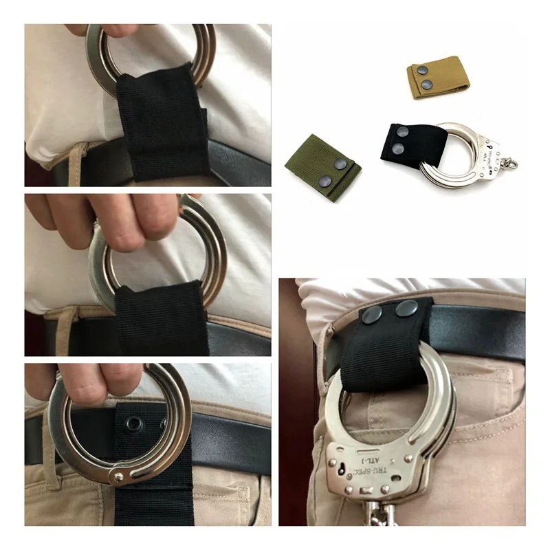 Correa de bolsa táctica para esposas, colgador de cintura de nailon, liberación rápida, portátil, Servicio de Policía Militar, grilletes, cordón - imagen 2