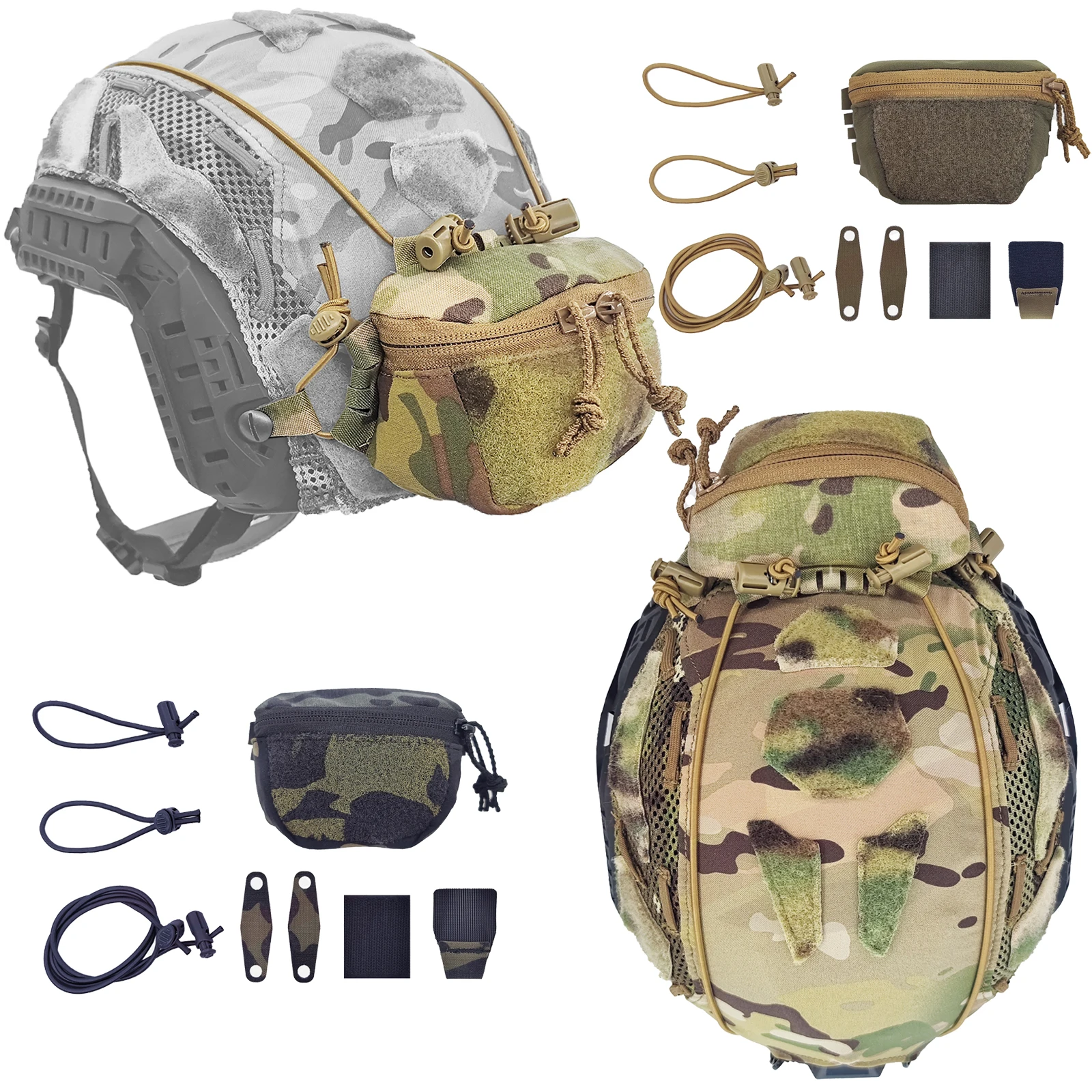 Brain Pouch – Bolsa portabaterías para casco táctico MOLLE