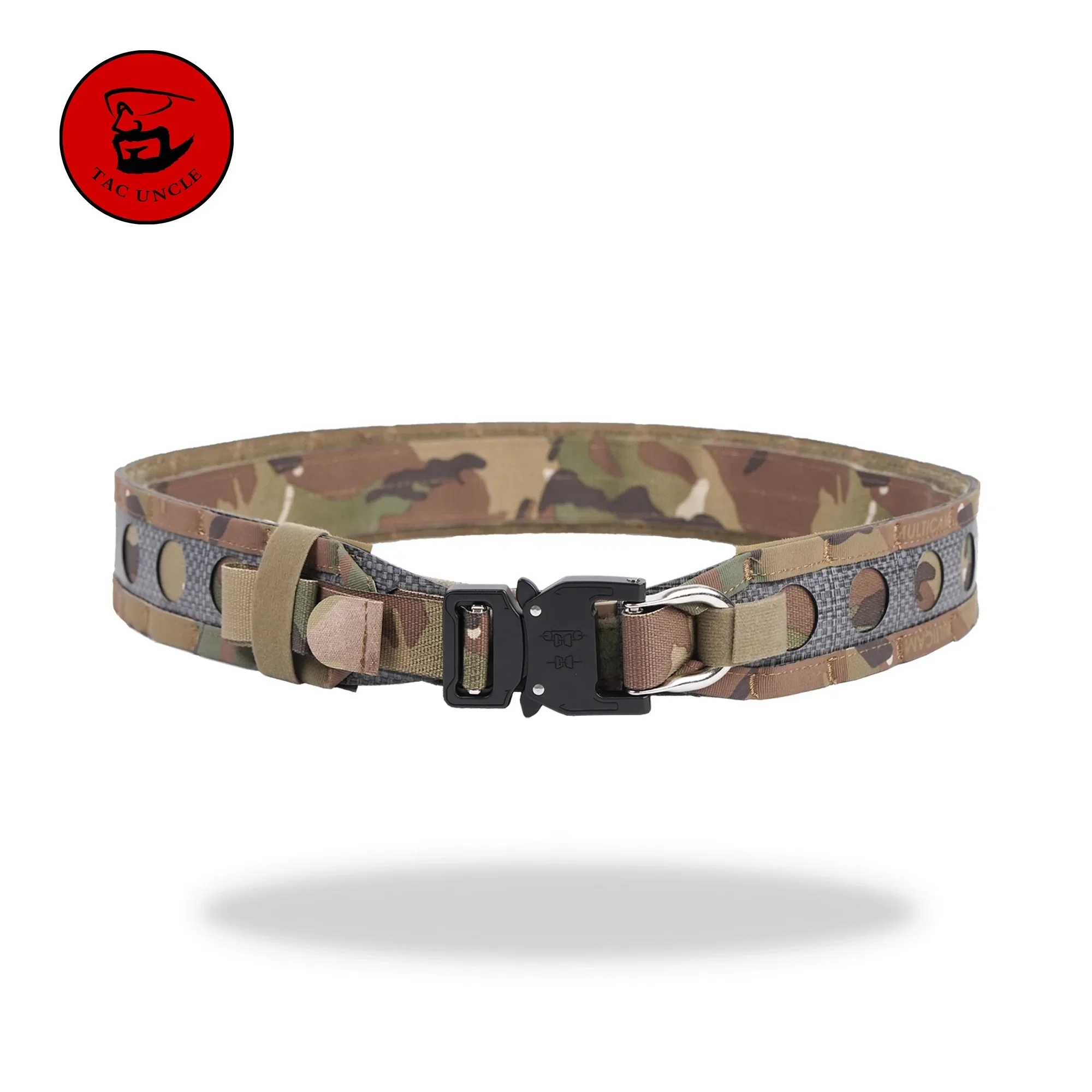 Cinturón táctico de bisonte de 2 capas, cinturón de batalla de camuflaje, hebilla de Metal de separación rápida, pretina MOLLE, equipo Airsoft para caza al aire libre - imagen 3