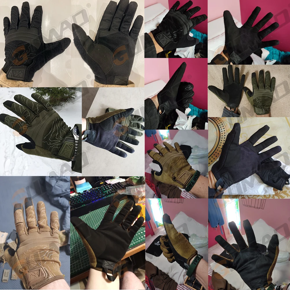 Guantes de tiro para hombre, guantes tácticos para exteriores con pantalla táctil, transpirables, para ciclismo, Airsoft, Paintball, combate, caza, bicicleta, guantes de dedo completo - imagen 3