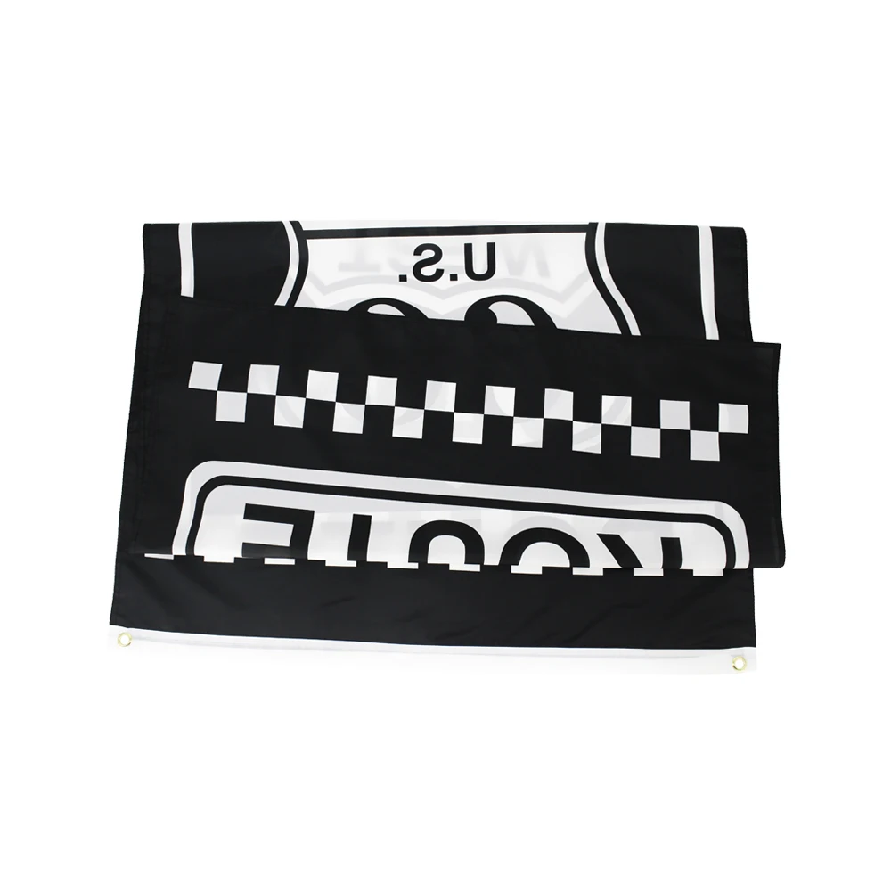 FLAGLINK 3x5Fts Bandera histórica negra West Us Route 66 para decoración - imagen 2