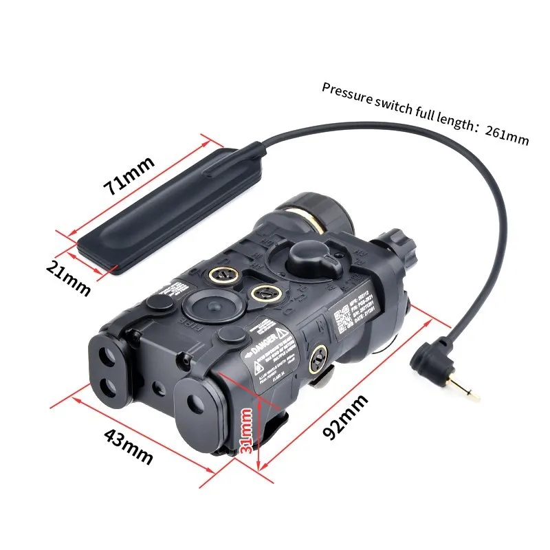 WADSN-mira láser roja táctica L3-NGAL, puntero IR, luz LED estroboscópica para caza, compatible con riel de 20mm, Airsoft PEQ15 IR, punto rojo láser - imagen 5