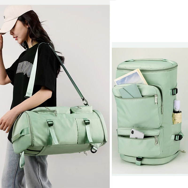 Mochila deportiva impermeable para hombre y mujer, bolso de hombro multifuncional para gimnasio al aire libre, Yoga, zapatos de gran capacidad, Duffle seco y húmedo - imagen 2