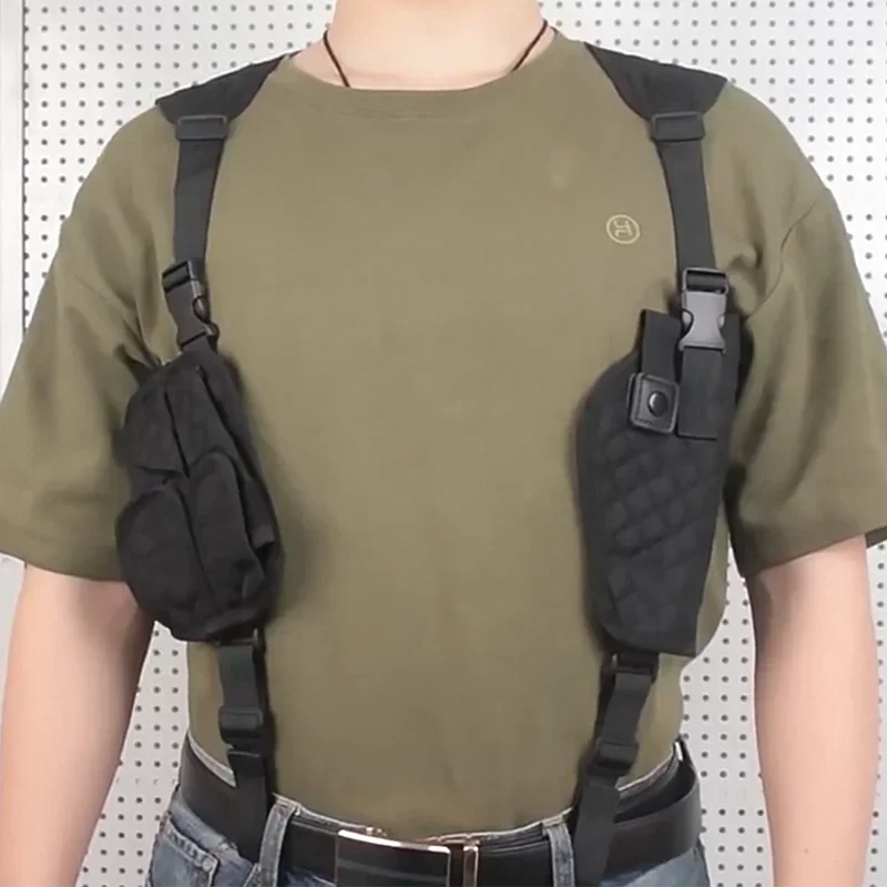 Fundas tácticas ocultas, bolsas para pistola de doble revista oculta, funda para pistola sigilosa para axilas, accesorios de caza y tiro - imagen 2